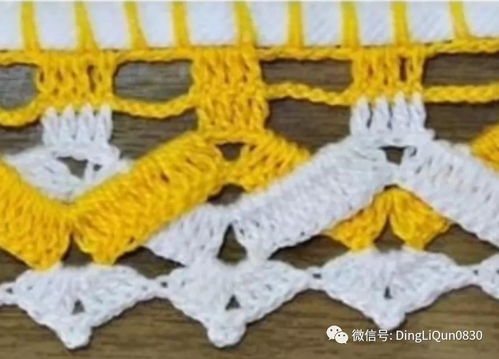 针织作品 美丽的十字绣图案与钩针角花边台布
